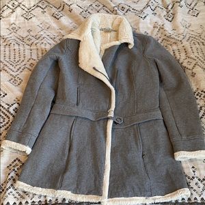 Athleta convertible sherpa -lined coat, gray, sz M